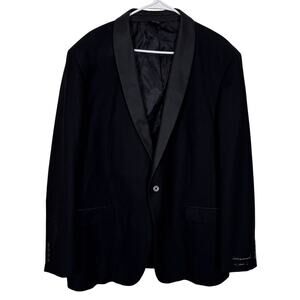 Rock & Republic Black Tonal Sport Coat Blazer Topcoat 48L New with Tags